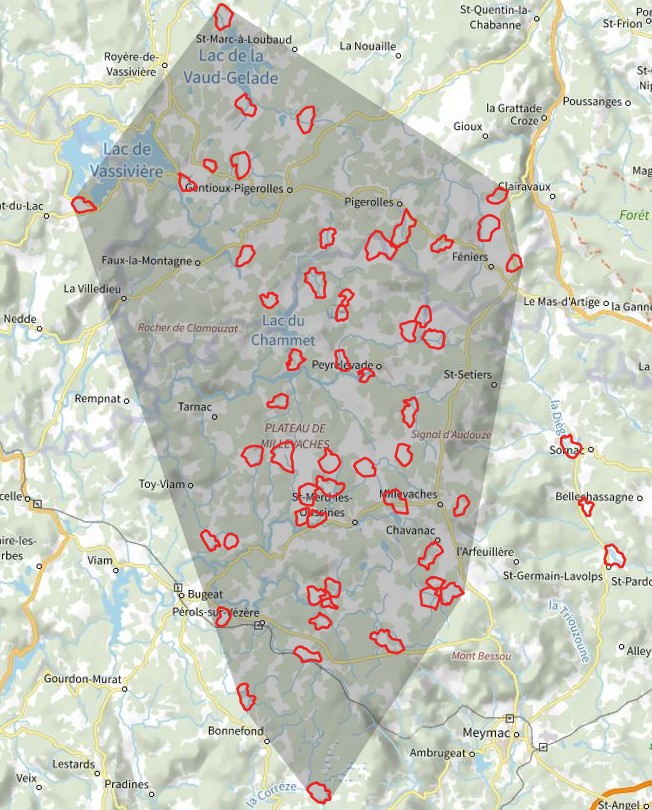 Carte de répartition de la pie-grièche grise en 2016